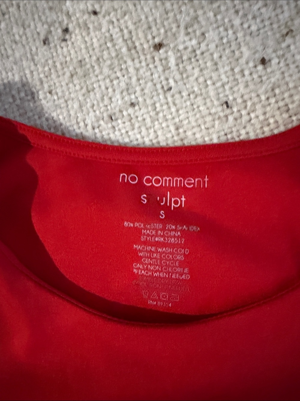 Red Ribbed One-Piece Bodysuit - Picture 2 of 3